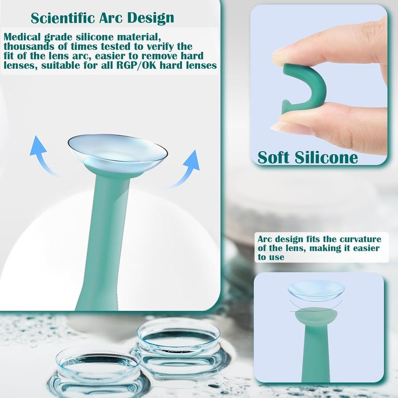 eagosion 4PCS Hollow Hard Contact Lens Remover Tool Contact Lens Plunger Removal Insertion Soft Silicone Suction Cup only for Hard Lenses(OK/RGB Lens) Eye Contact Remover Applicator(not for Soft/Scleral Lens) - Image 3